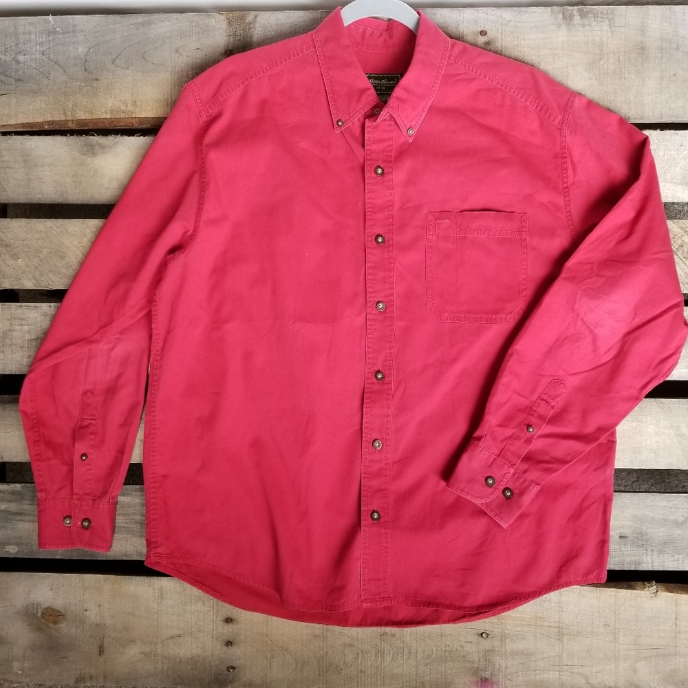 Faded Red Cotton Button-down